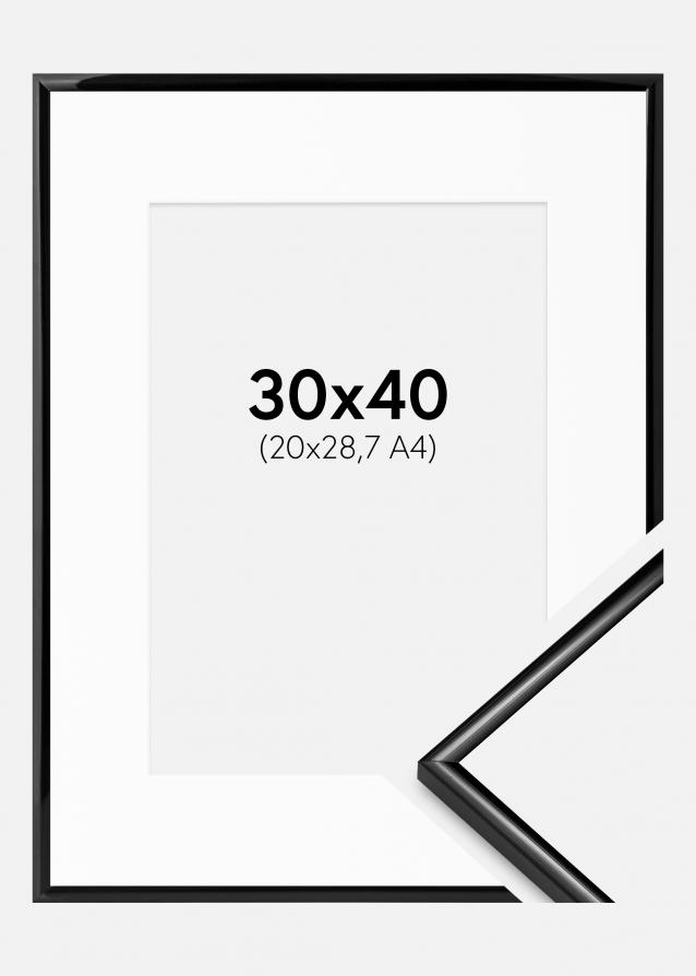 Cadre Scandi Noir 30x40 cm - Passe-partout Blanc 21x29,7 cm (A4)