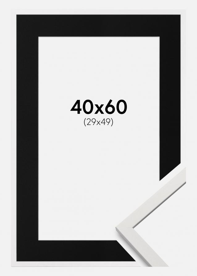 Cadre Edsbyn Blanc 40x60 cm - Passe-partout Noir 30x50 cm