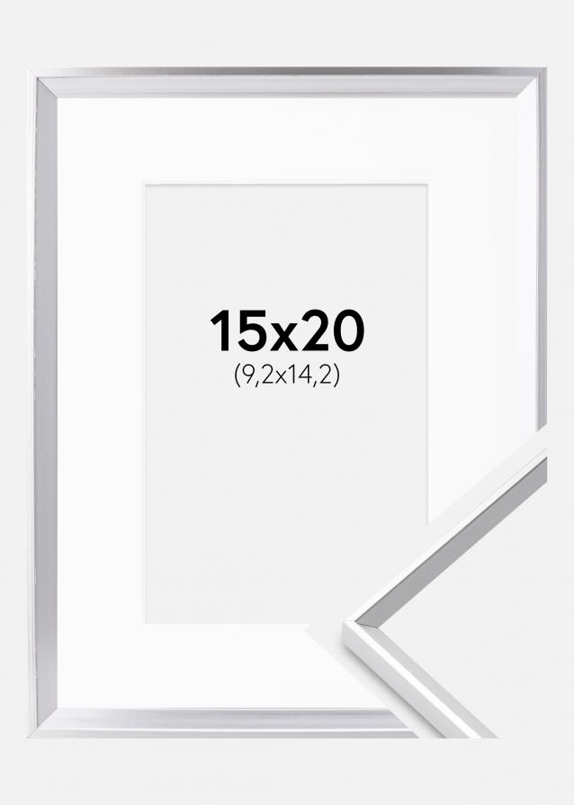 Cadre Desire Argent 15x20 cm - Passe-partout Blanc 4x6 inches