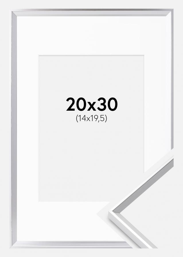 Cadre Desire Argent 20x30 cm - Passe-partout Blanc 15x21 cm (A5)