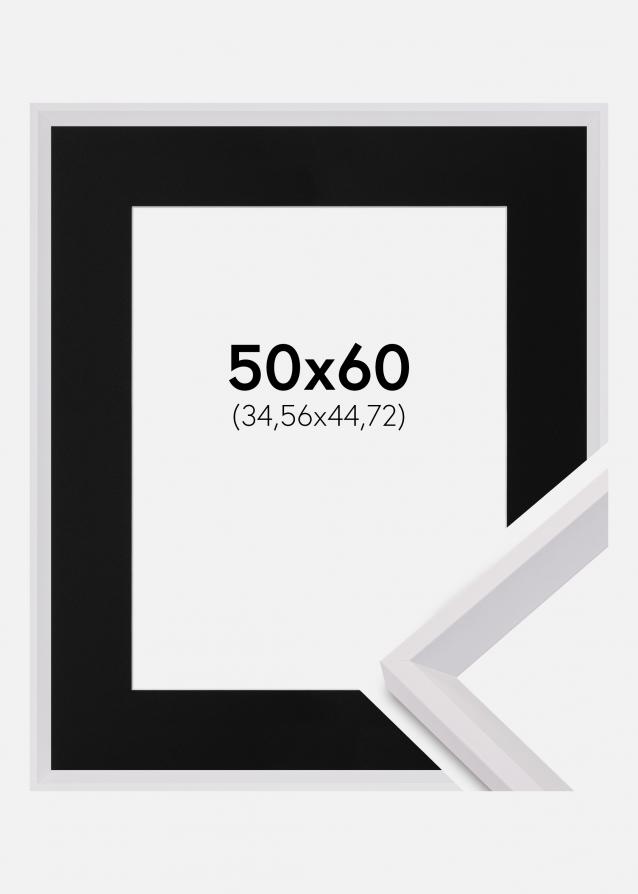 Cadre Globe Blanc 50x60 cm - Passe-partout Noir 14x18 pouces
