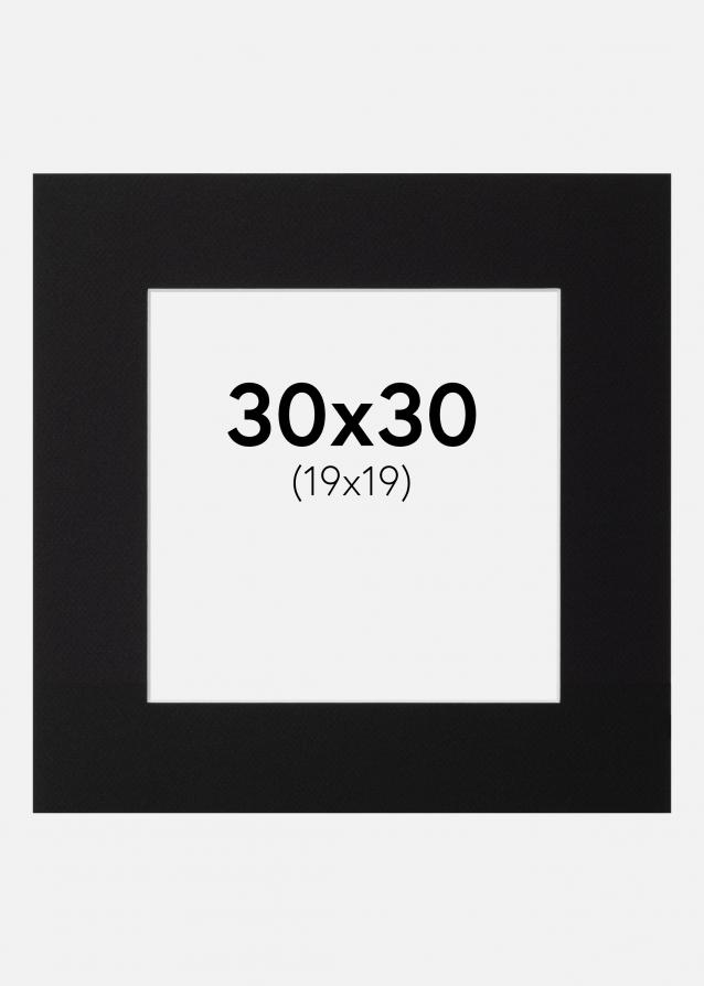 Passe-partout Noir Standard (noyau blanc) 30x30 cm (19x19)