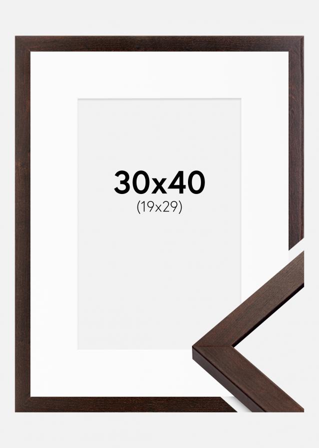 Cadre Selection Noyer 30x40 cm - Passe-partout Blanc 20x30 cm