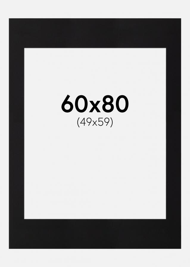 Passe-partout Noir Standard (noyau blanc) 60x80 cm (49x59)