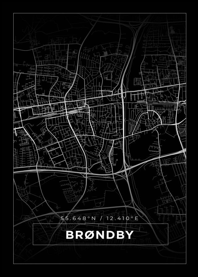 Map - Brøndby - Black