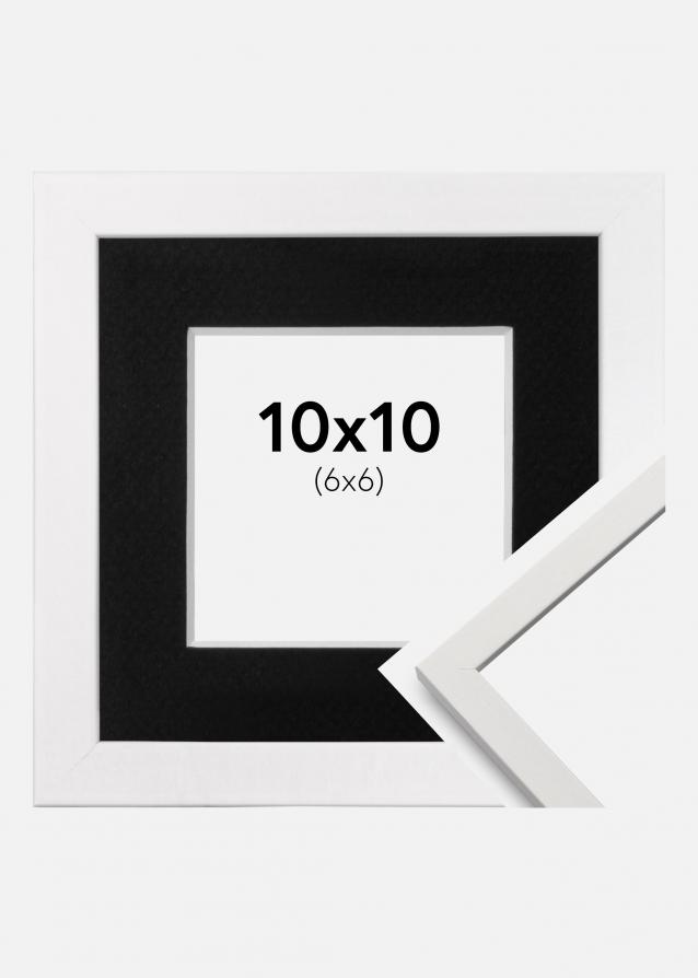Cadre Edsbyn Blanc 10x10 cm - Passe-partout Noir 7x7 cm