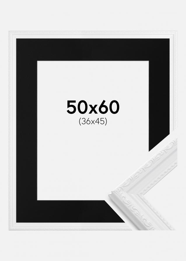 Cadre Abisko Blanc 50x60 cm - Passe-partout Noir 37x46 cm
