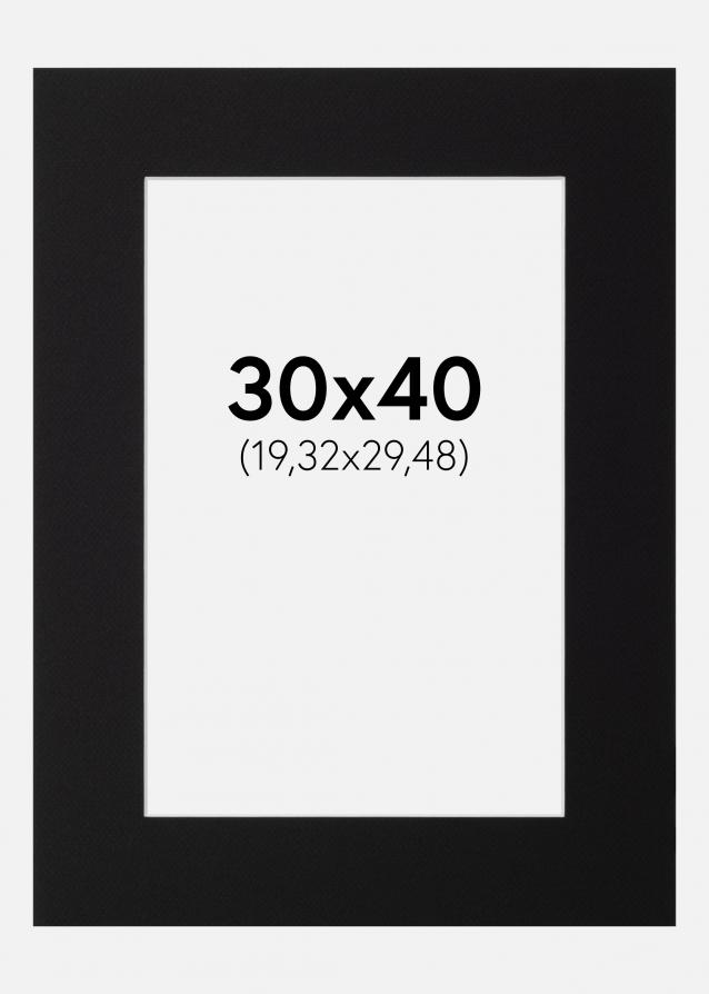 Passe-partout Noir Standard (noyau blanc) 30x40 cm (19,32x29,48)