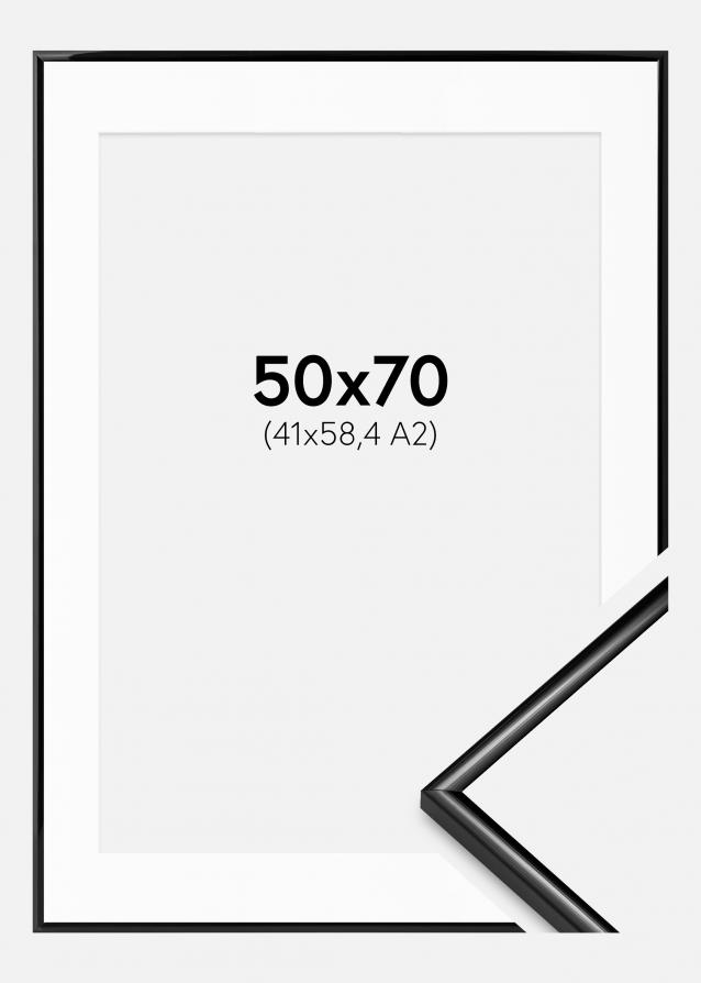 Cadre Scandi Noir 50x70 cm - Passe-partout Blanc 42x59,4 cm (A2)