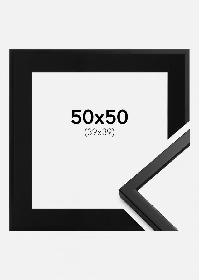 Cadre Oslo Noir 50x50 cm - Passe-partout Noir 40x40 cm