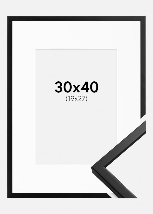 Cadre Oslo Noir 30x40 cm - Passe-partout Blanc 20x28 cm