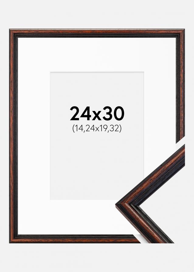 Cadre Horndal Noyer 24x30 cm - Passe-partout Blanc 6x8 pouces