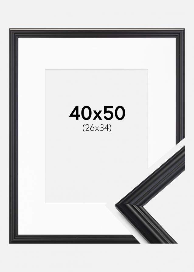 Cadre Siljan Noir 40x50 cm - Passe-partout Blanc 27x35 cm
