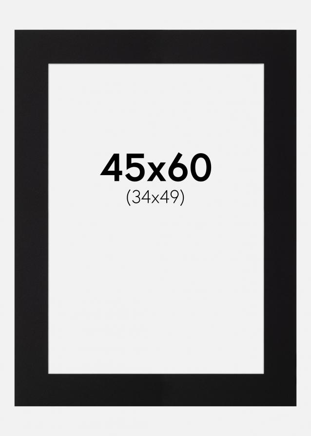 Passe-partout Noir Standard (noyau blanc) 45x60 cm (34x49)