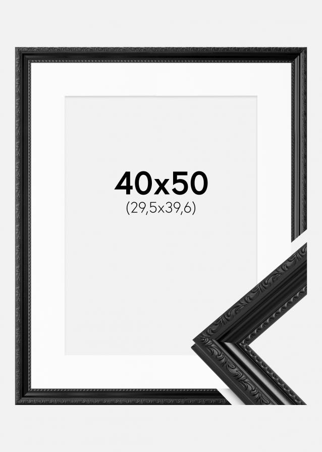 Cadre Abisko Noir 40x50 cm - Passe-partout Blanc 12x16 pouces