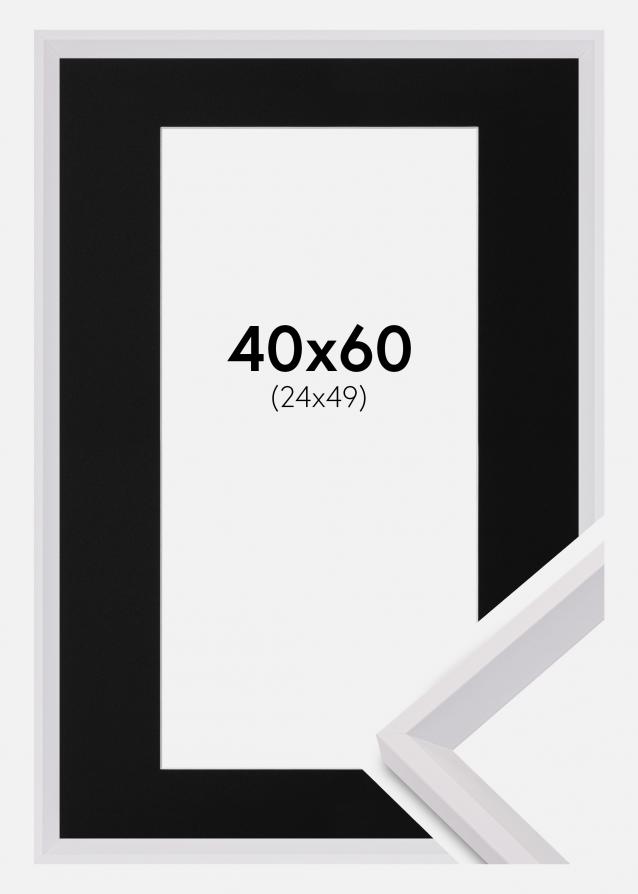 Cadre Globe Blanc 40x60 cm - Passe-partout Noir 25x50 cm