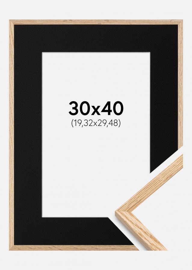 Cadre Mince Chêne 30x40 cm - Passe-partout Noir 8x12 inches