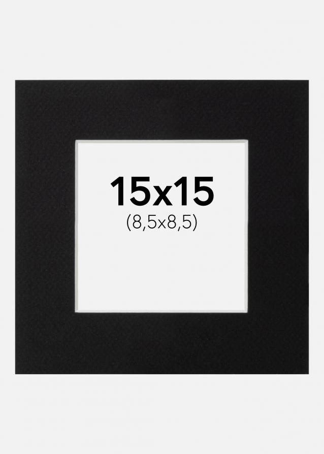Passe-partout Noir Standard (noyau blanc) 15x15 cm (8,5x8,5)