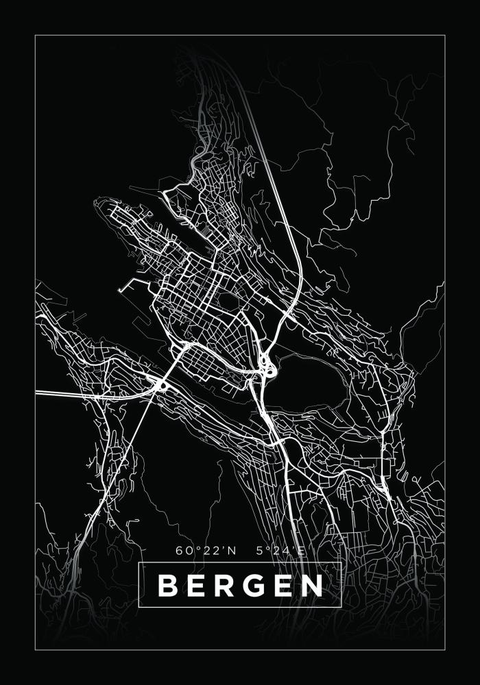 Map - Bergen - Black