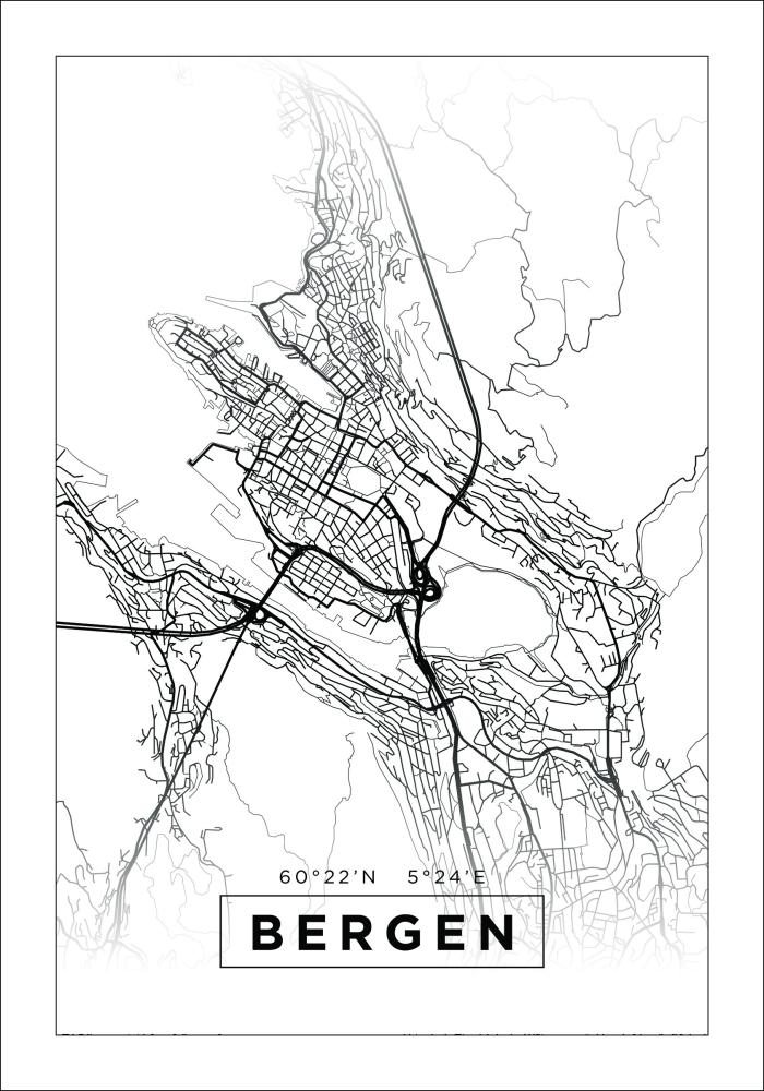 Map - Bergen - White