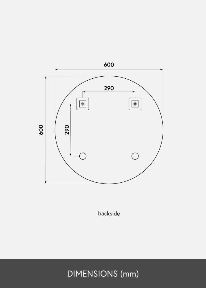 KAILA Miroir rond Deluxe diamètre 60 cm