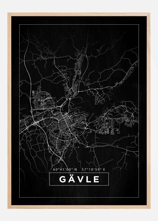 Map - Gävle - Black