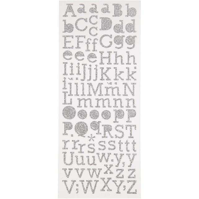 Focus Glitterstickers Argent Letters