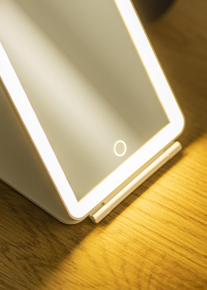 KAILA Miroir de maquillage Travel LED Rechargeable Blanc 14x20 cm