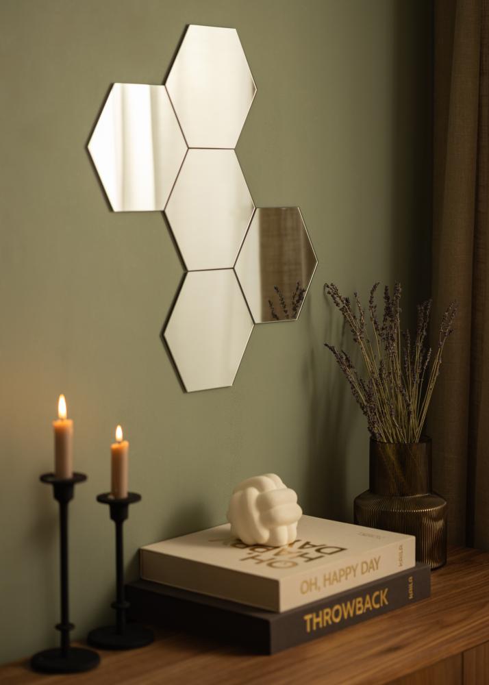 Miroir Set Hexagon 18x21 cm - 5 St