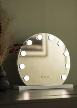 KAILA Miroir de maquillage Hollywood Round 10 Blanc 40x30 cm