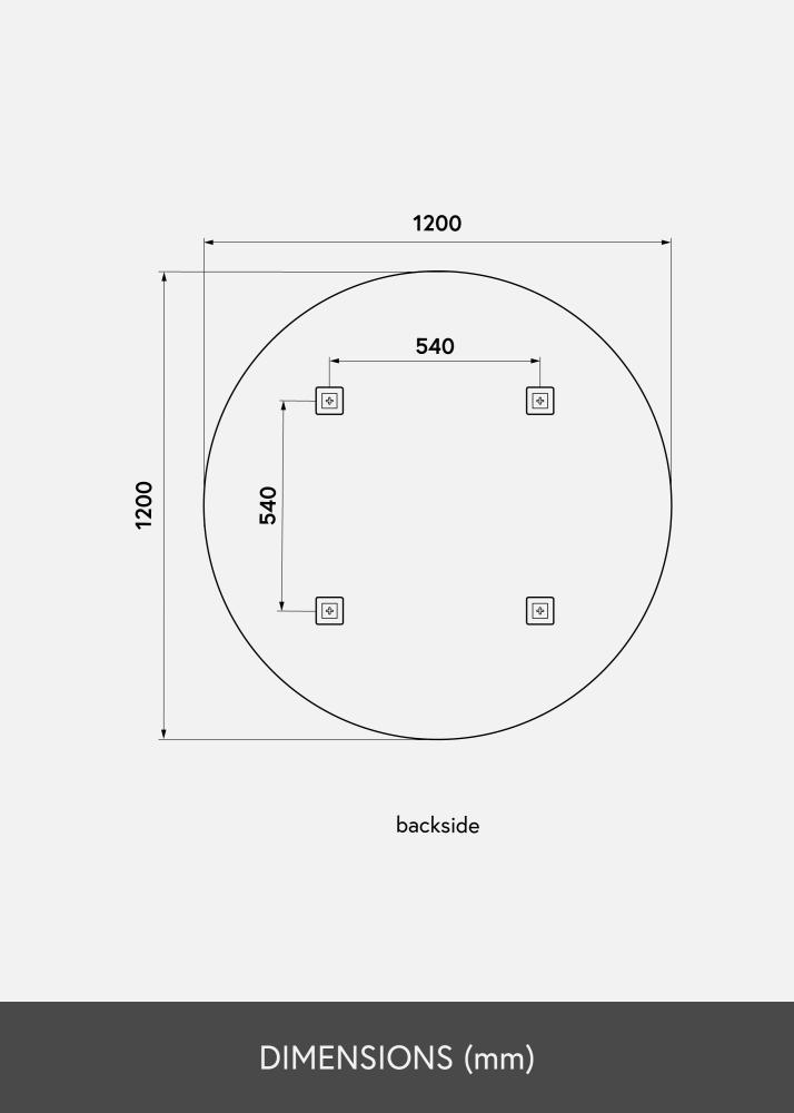 KAILA Miroir rond diamètre 120 cm