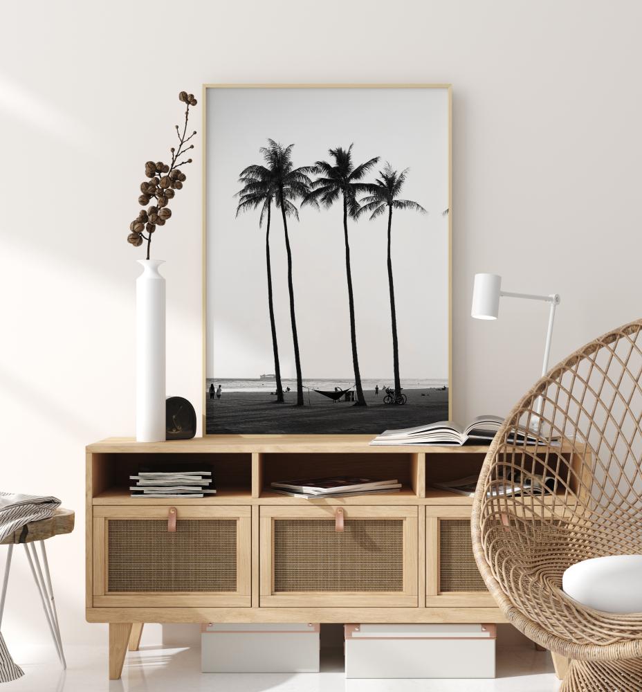 Black And White Palm Trees Poster