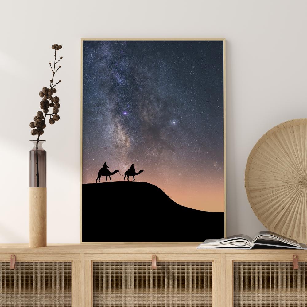 Camels Under The Stars Poster