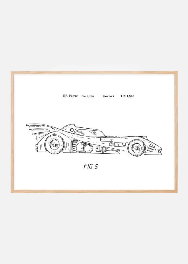 Dessin de brevet - Batman - Batmobile 1990 III Poster