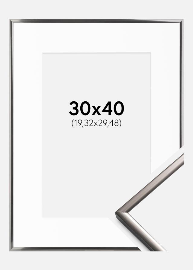 Cadre New Lifestyle Acier 30x40 cm - Passe-partout Blanc 8x12 inches