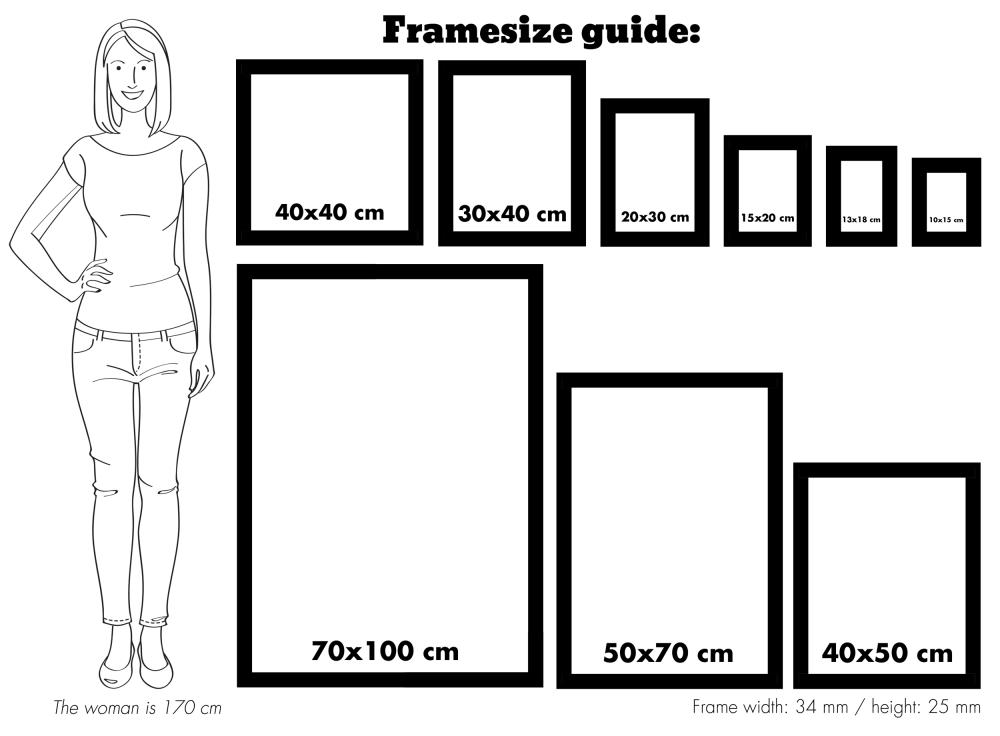 Cadre Öjaren Blanc 70x100 cm - Passe-partout Noir 62x93 cm