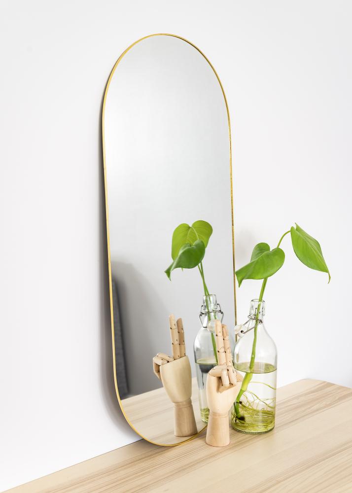 KAILA Oval Mirror - Thin Brass 35x80 cm