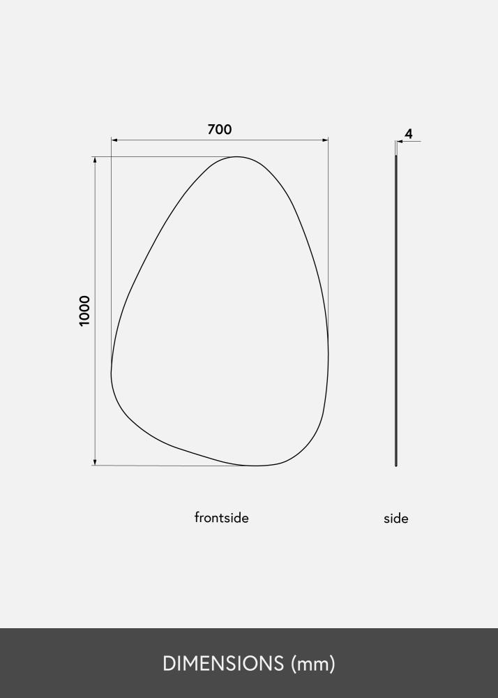 KAILA Miroir Shape I Deluxe 70x100 cm