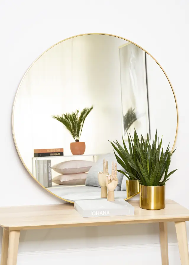 KAILA Miroir rond Edge Gold diamètre 110 cm