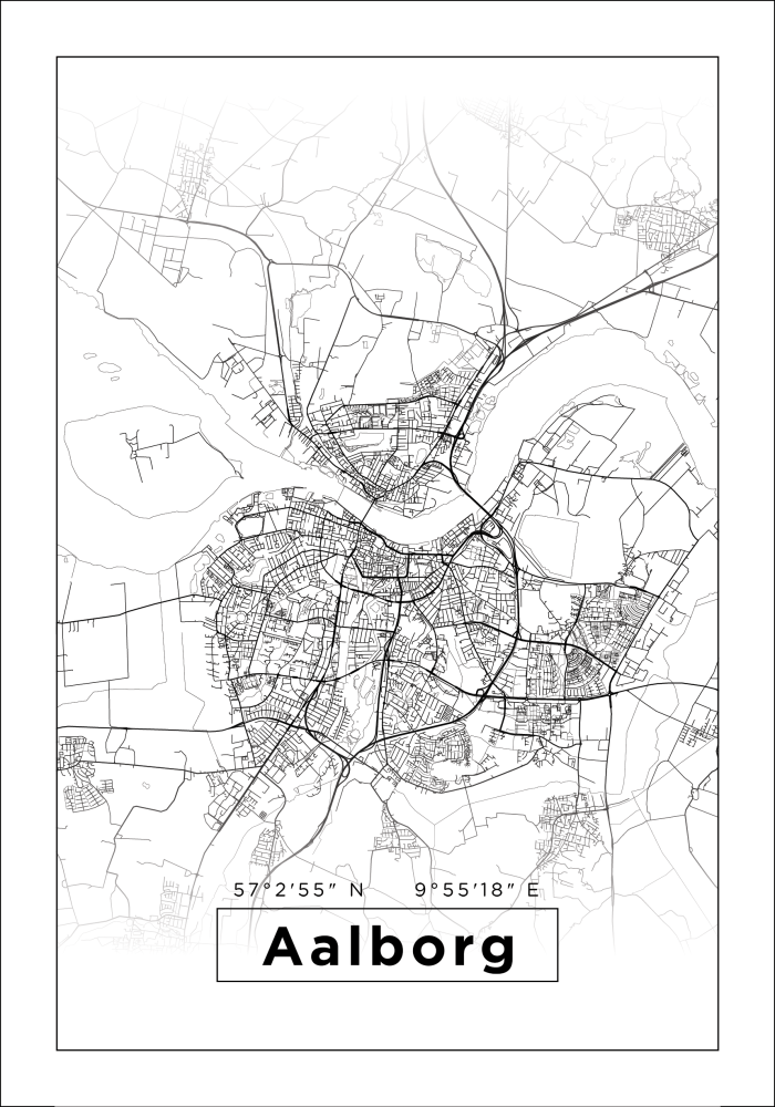 Map - Aalborg - White