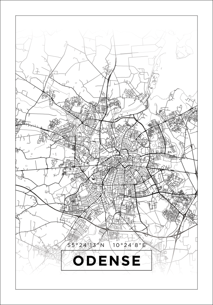 Map - Odense - White