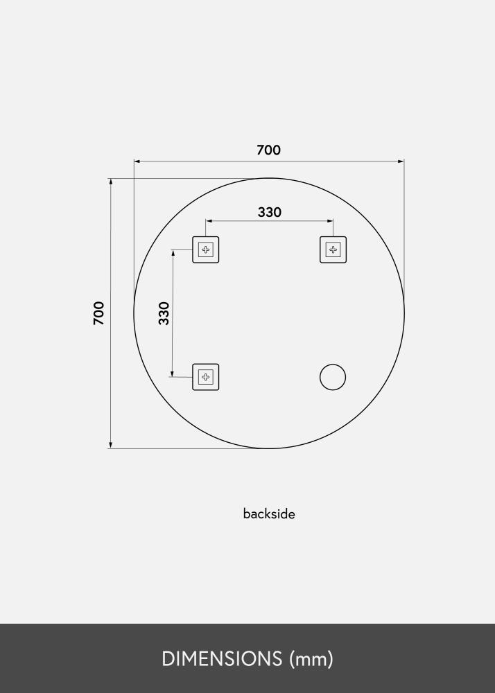 KAILA Miroir rond diamètre 70 cm