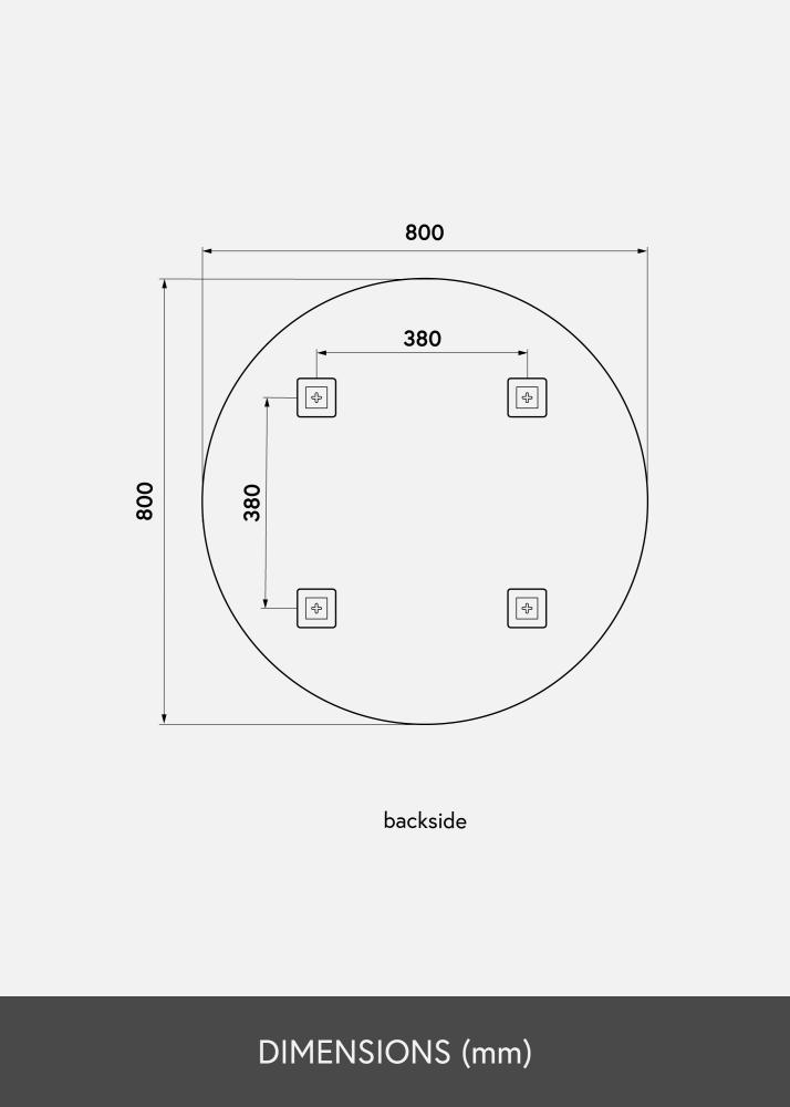 KAILA Miroir rond diamètre 80 cm