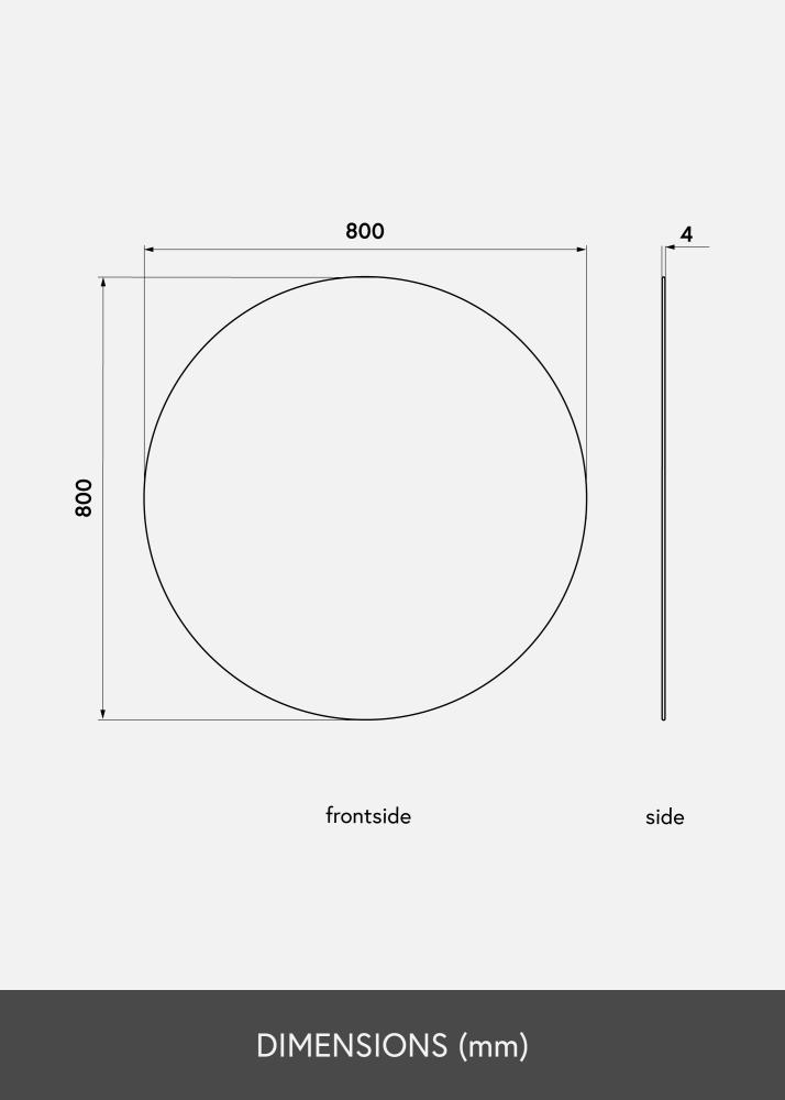 KAILA Miroir rond diamètre 80 cm