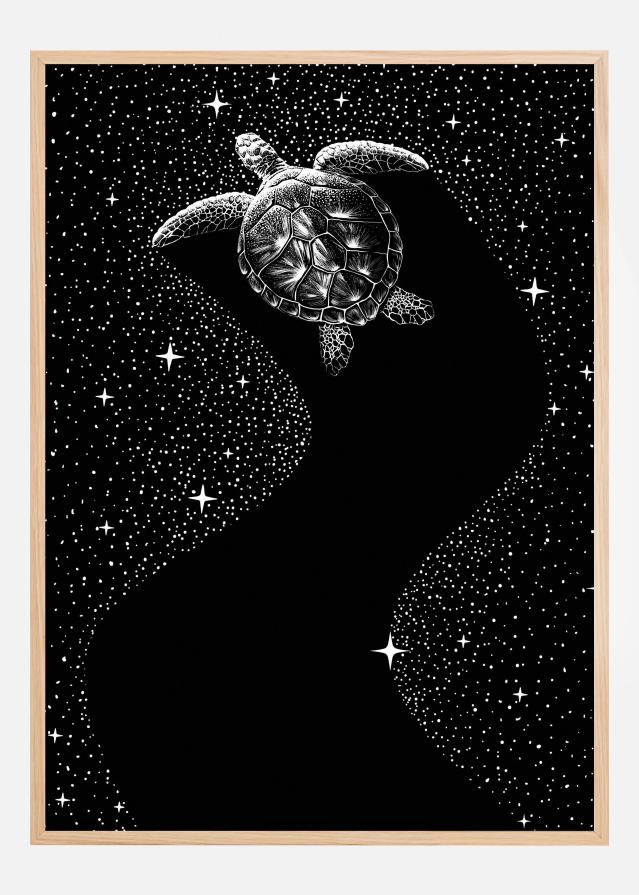 Starry Turtle (Black Version) Poster