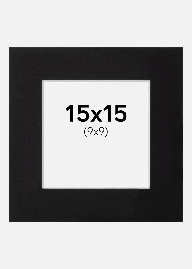 Passe-partout Noir Standard (noyau blanc) 15x15 cm (9x9)