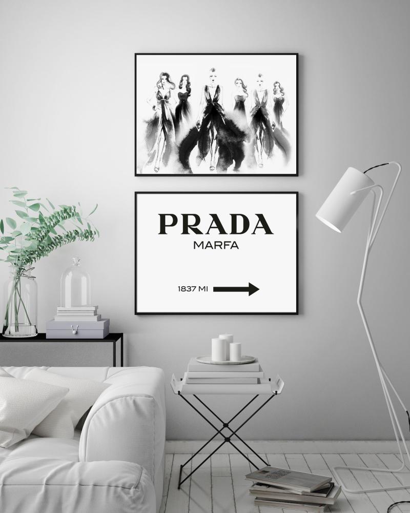 Prada Black Poster