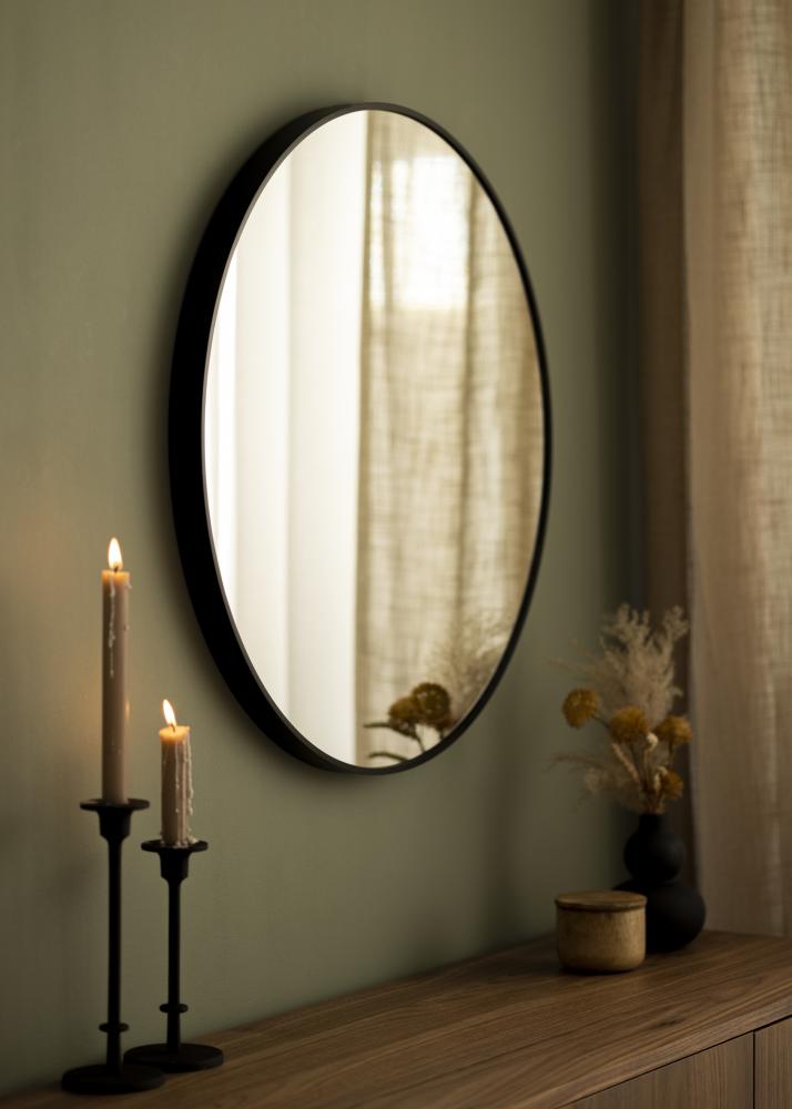 KAILA Miroir rond Edge Black diamètre 70 cm