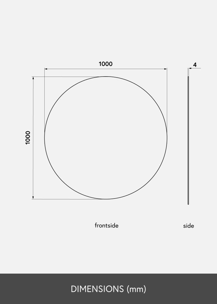 KAILA Miroir rond diamètre 100 cm