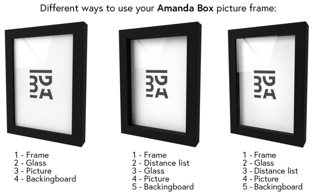 Cadre Amanda Box Noir 61x91,5 cm